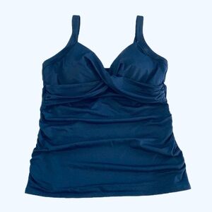 Lands’ End Swimsuit Top, Size 16L, Navy Blue